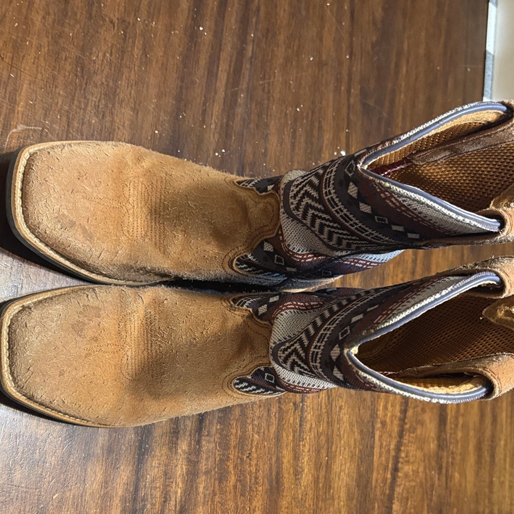 Twisted X Brown Suede Western Boots with Patterned Shaft worn only a few times
